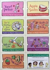 Tickets to Fresh Adventures - Fun Snack Recipe Cards
